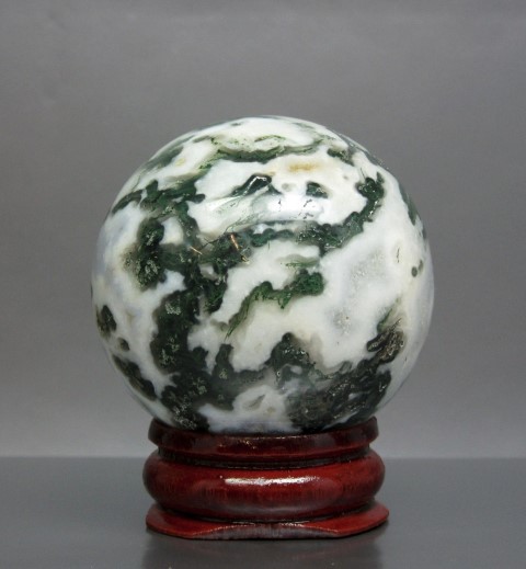 Moss Agate Sphere  helps one achieve a balance of their intellectual, emotional and physical self 4780